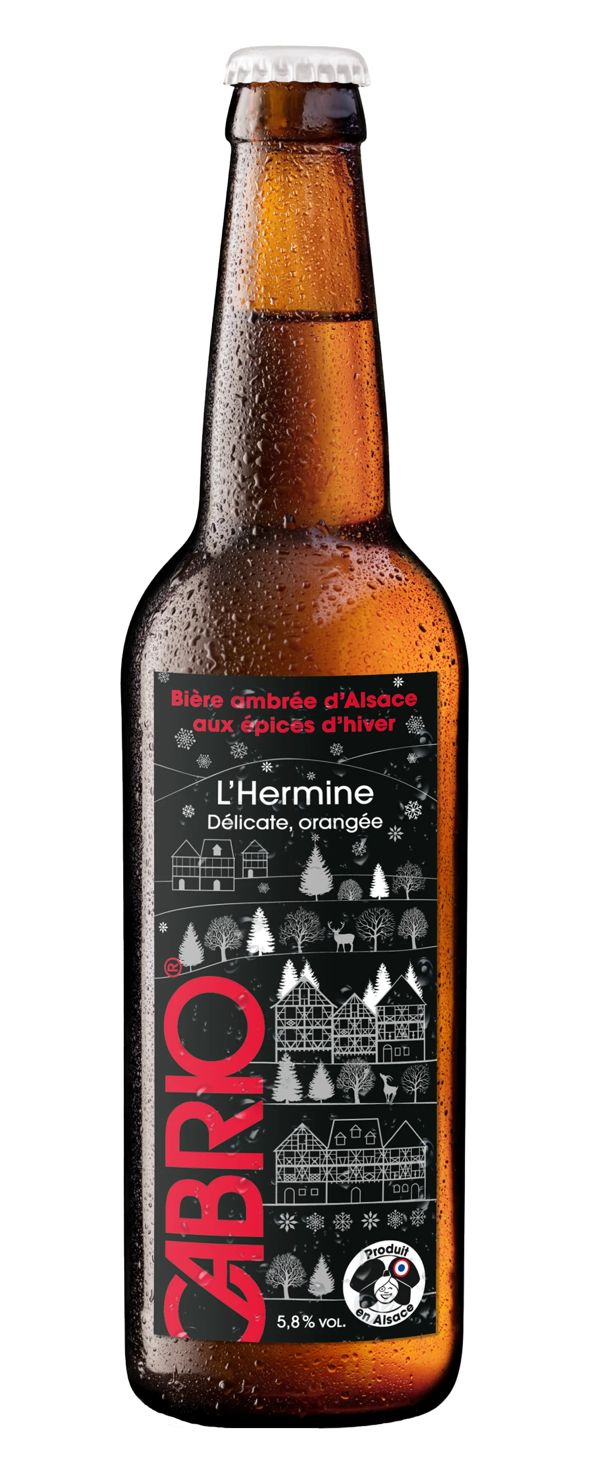 Bouteille L'Hermine - Ambrée aux épices d'hiver